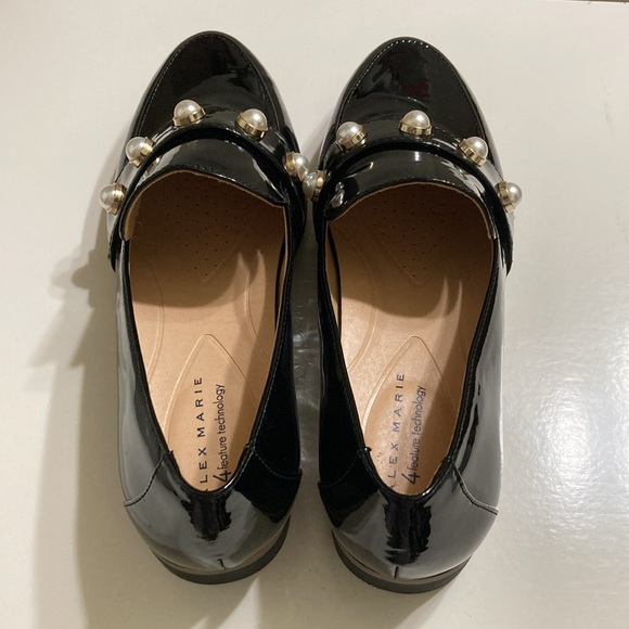 🔳 Alex Marie 🔳 Black Patent Leather Loafers with Pearl Accents  Size 9.5 - Picture 13 of 13